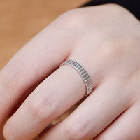 Sterling Silver Striped Minimalist Ring