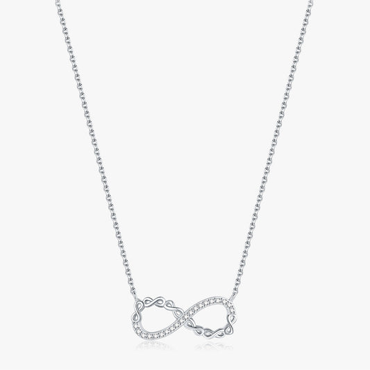 Sterling Silver Love Infinity Necklace