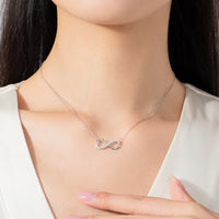 Sterling Silver Love Infinity Necklace