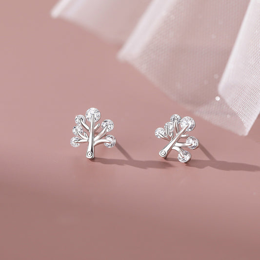 Sterling Silver Cubic Zirconia Tree of Life Earrings