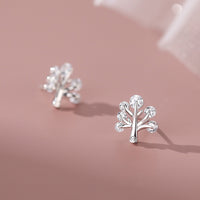 Sterling Silver Cubic Zirconia Tree of Life Earrings