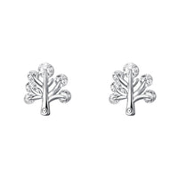 Sterling Silver Cubic Zirconia Tree of Life Earrings