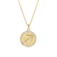 Gold Plated Cubic Zirconia Zodiac Necklace