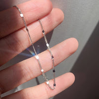 Sterling Silver Cubic Zirconia Sequin Chain Necklace