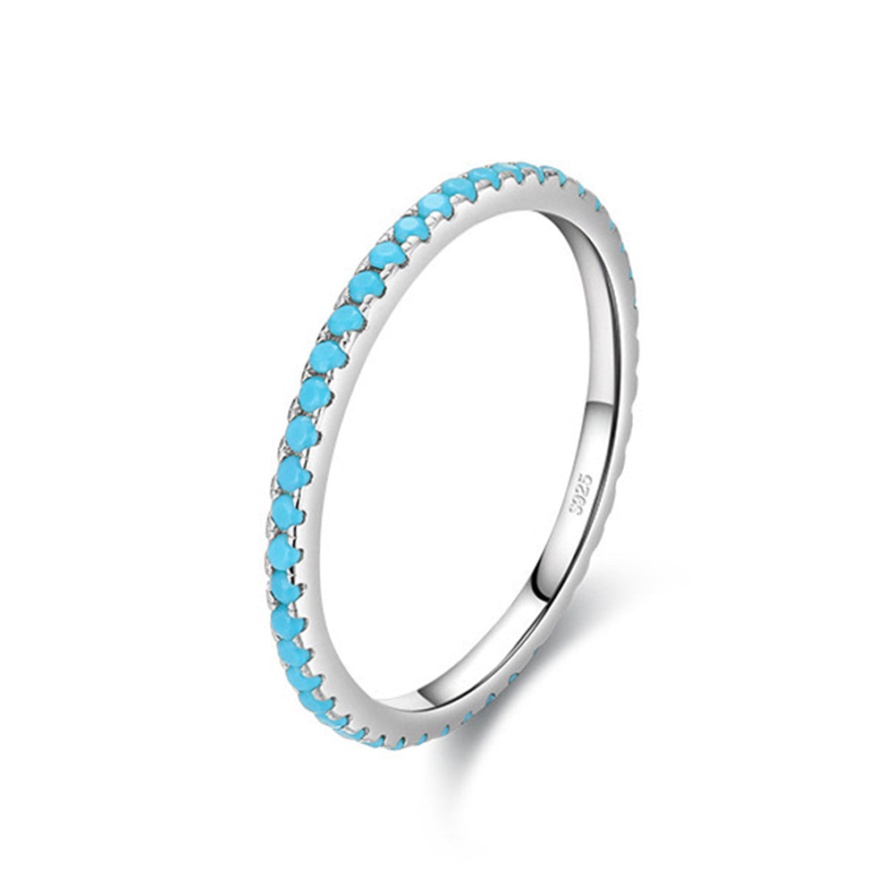 Sterling Silver Turquoise Eternity Ring