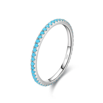 Sterling Silver Turquoise Eternity Ring