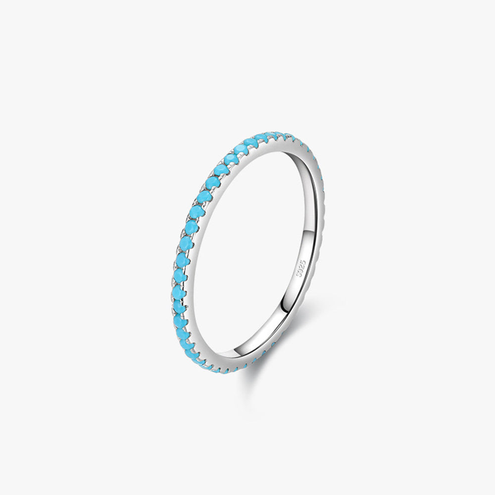 Sterling Silver Turquoise Eternity Ring