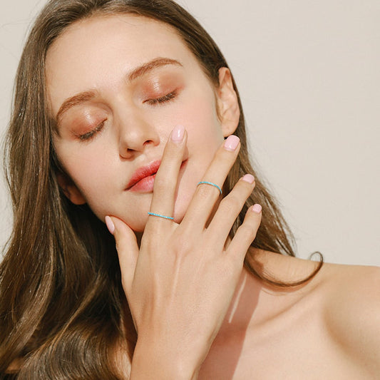 Sterling Silver Turquoise Eternity Ring