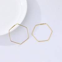 Gold Plated Thin Hexagon Hoop Earrings