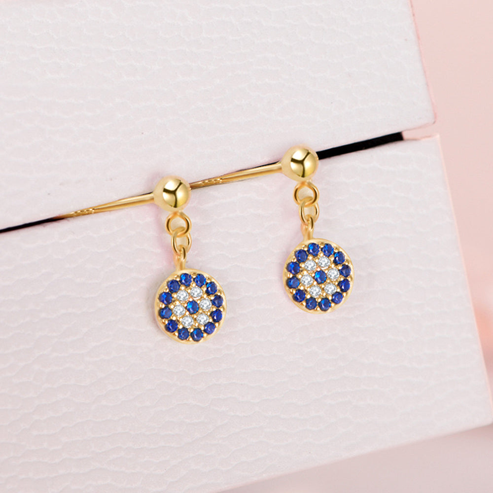 Cubic Zirconia Evil Eye Drop Earrings