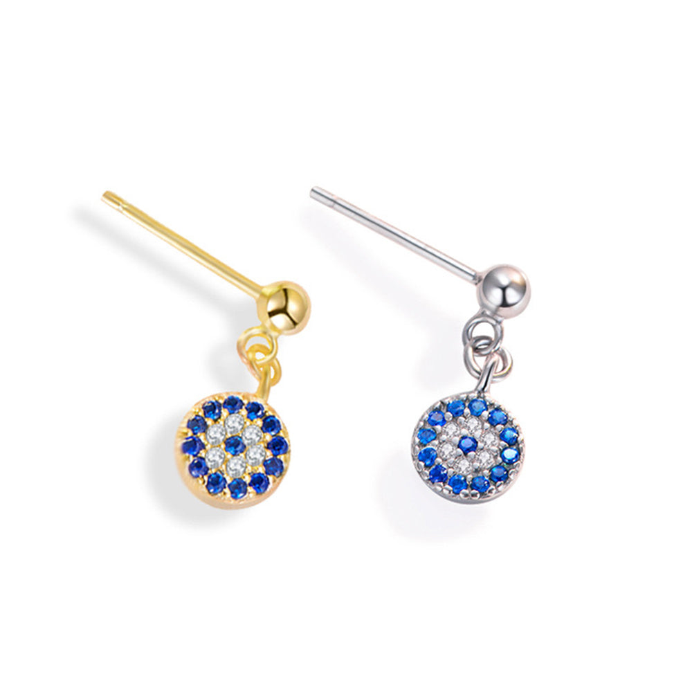 Cubic Zirconia Evil Eye Drop Earrings