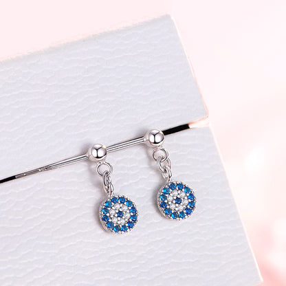 Cubic Zirconia Evil Eye Drop Earrings