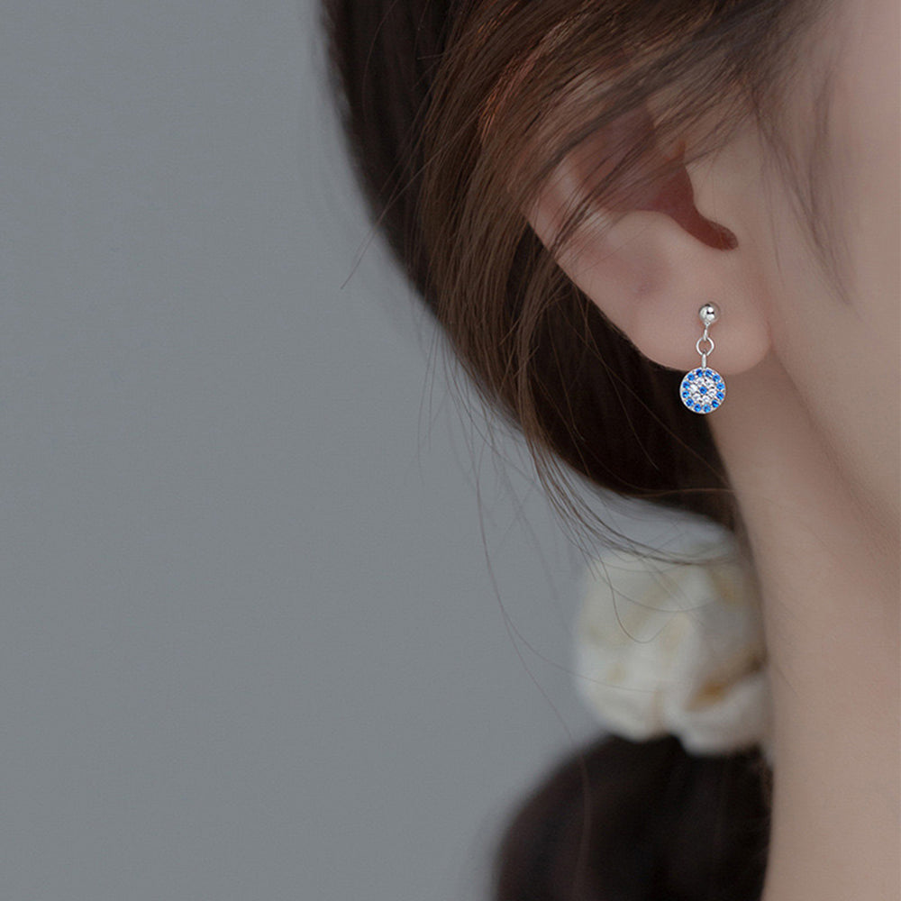 Cubic Zirconia Evil Eye Drop Earrings