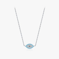 Sterling Silver Turquoise Evil Eye Necklace
