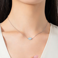 Sterling Silver Turquoise Evil Eye Necklace