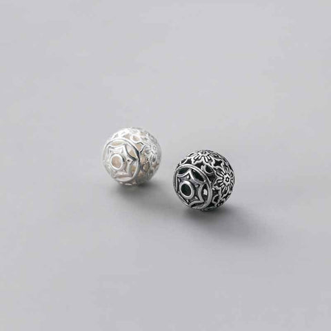 Hollow Flower 10mm 925 Sterling Silver Bead Caps