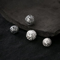 Hollow Rose Flower Bead Caps, 925 Sterling Silver