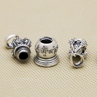Vintage Chinese Tower Scripture Sterling Silver Pendant