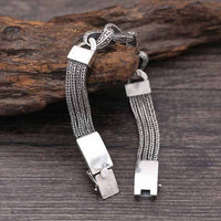 Vintage 13mm Cross Chain Sterling Silver Bracelet