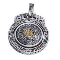 Vintage Om Mani Padme Hum 925 Silver Pendant