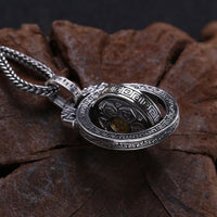 Vintage Om Mani Padme Hum 925 Silver Pendant
