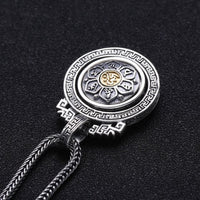 Vintage Om Mani Padme Hum 925 Silver Pendant