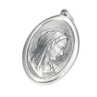 Virgin Mary Portrait Coin Pendant, 925 Sterling Silver
