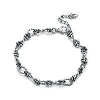 Vintage Hollow Chain Bracelet, 925 Sterling Silver