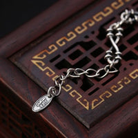 Vintage Hollow Chain Bracelet, 925 Sterling Silver