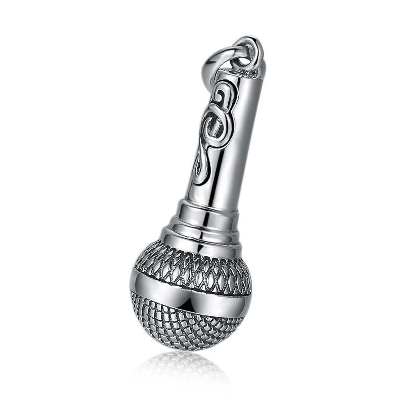 Vintage Microphone Sterling Silver Pendant