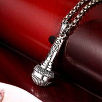 Vintage Microphone Sterling Silver Pendant