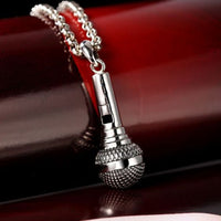 Vintage Microphone Sterling Silver Pendant