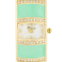 Gold Cuff Watch With Crystals, Mint