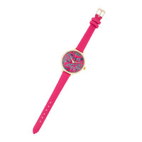 Gold Watch with Floral Dial