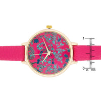 Gold Watch with Floral Dial