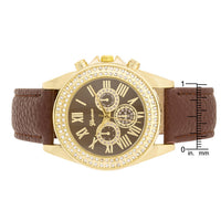 Brown Leather Crystal Watch