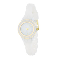 Carmen Braided Ladies Watch with White Rubber Strap