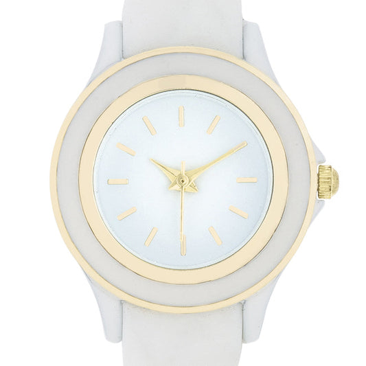 Carmen Braided Ladies Watch with White Rubber Strap