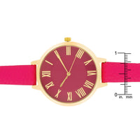 Gold Watch with Pink Leather Strap