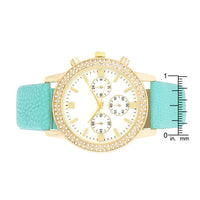 Gold Shell Pearl Watch with Crystals