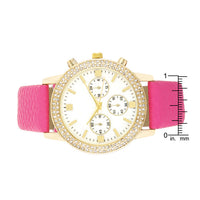 Gold Pearl Watch with Crystals
