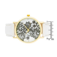 Gold Floral Dial Watch