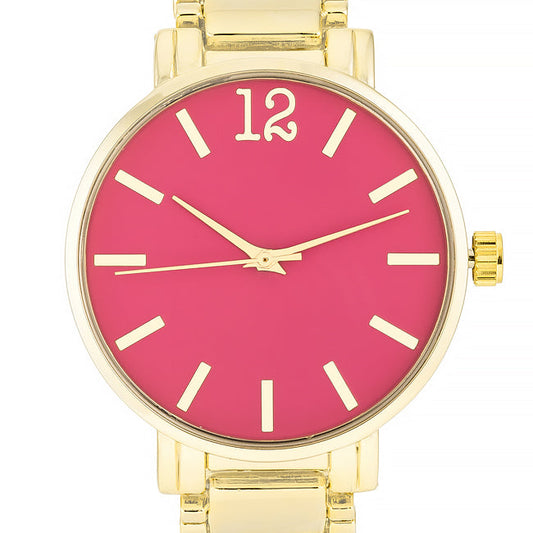 Gold Metal Watch, Pink
