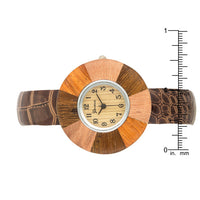 Brenna Dark Brown Leather Cuff Watch