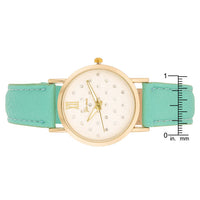 Mint Leather Watch in Gold Tone