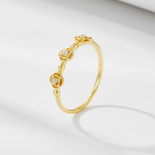 Sterling Silver Three Roses Ring