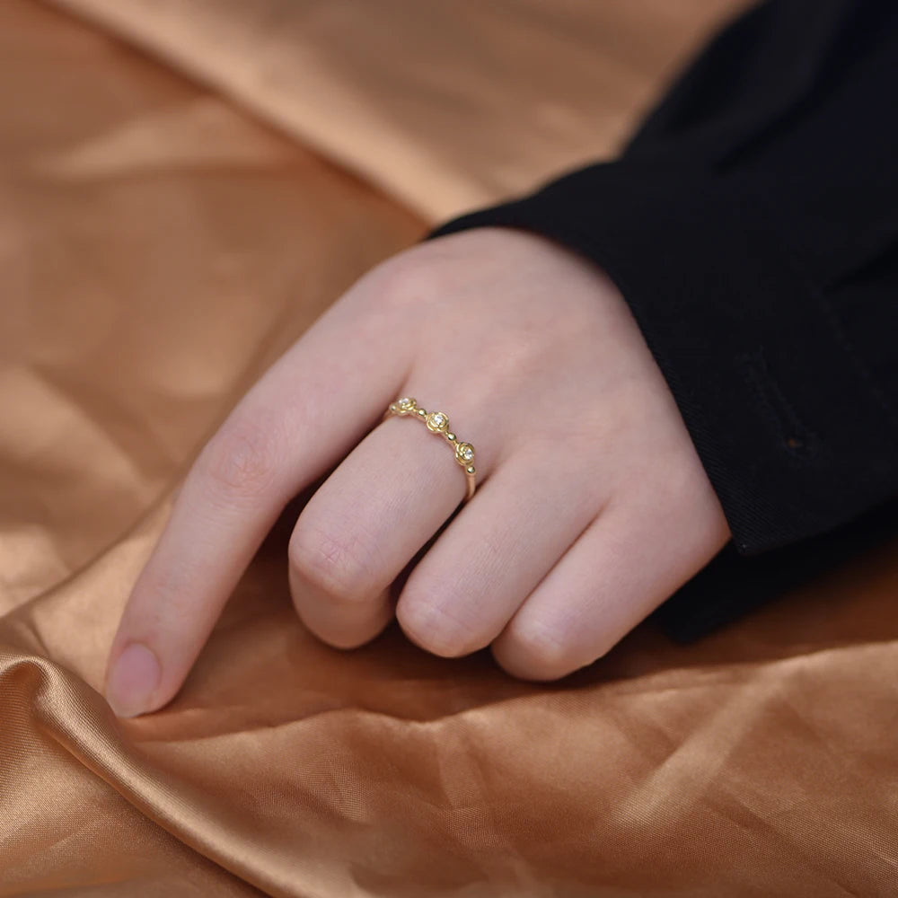 Sterling Silver Three Roses Ring