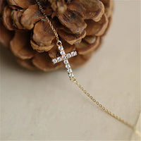 Gold Plated Sterling Silver Cross Chain Bracelet