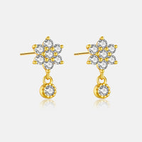 Sterling Silver Cubic Zirconia Dangling Gold Stud Earrings