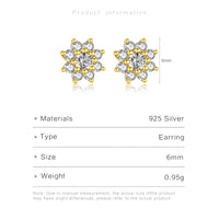 Gold Plated Sterling Silver Flower Stud Earrings